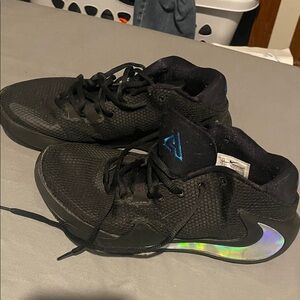 Nike mens Sneakers Black with Blue and Silver Accents